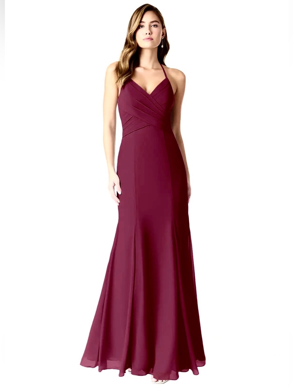 Azazie Carolina Bridesmaid Dress - Cabernet Red Burgundy Maroon - Size A12
